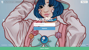 Imagen 7. Captura de pantalla de la interfaz gráfica de Tumblr.